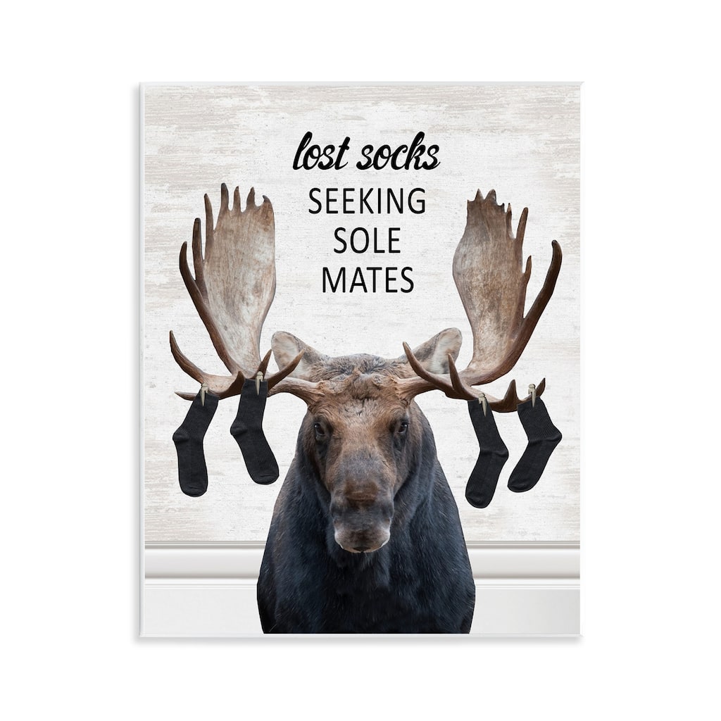 Stupell Lost Socks Seeking Sole Mates Wall Plaque Art Design By Lettered and Lined