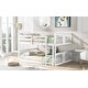 preview thumbnail 16 of 24, Wood Frame Bed Full Over Full Bunk Bed wLadder, Full-length Guardrail