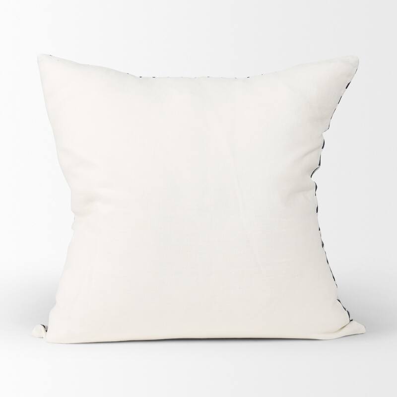 Jolie Cream w/ Black Print Linen Square Decorative Pillow Cover