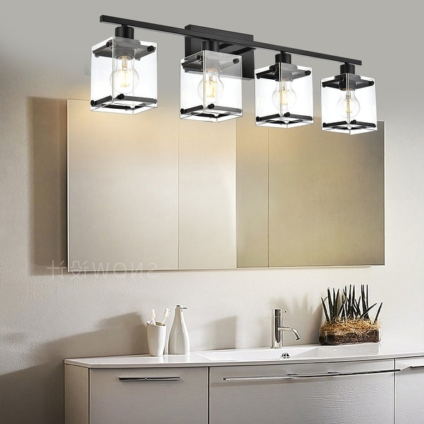 Bathroom Vanity Light Matte Black with Rectangular Clear Glass On Sale Bed Bath Beyond 39572658