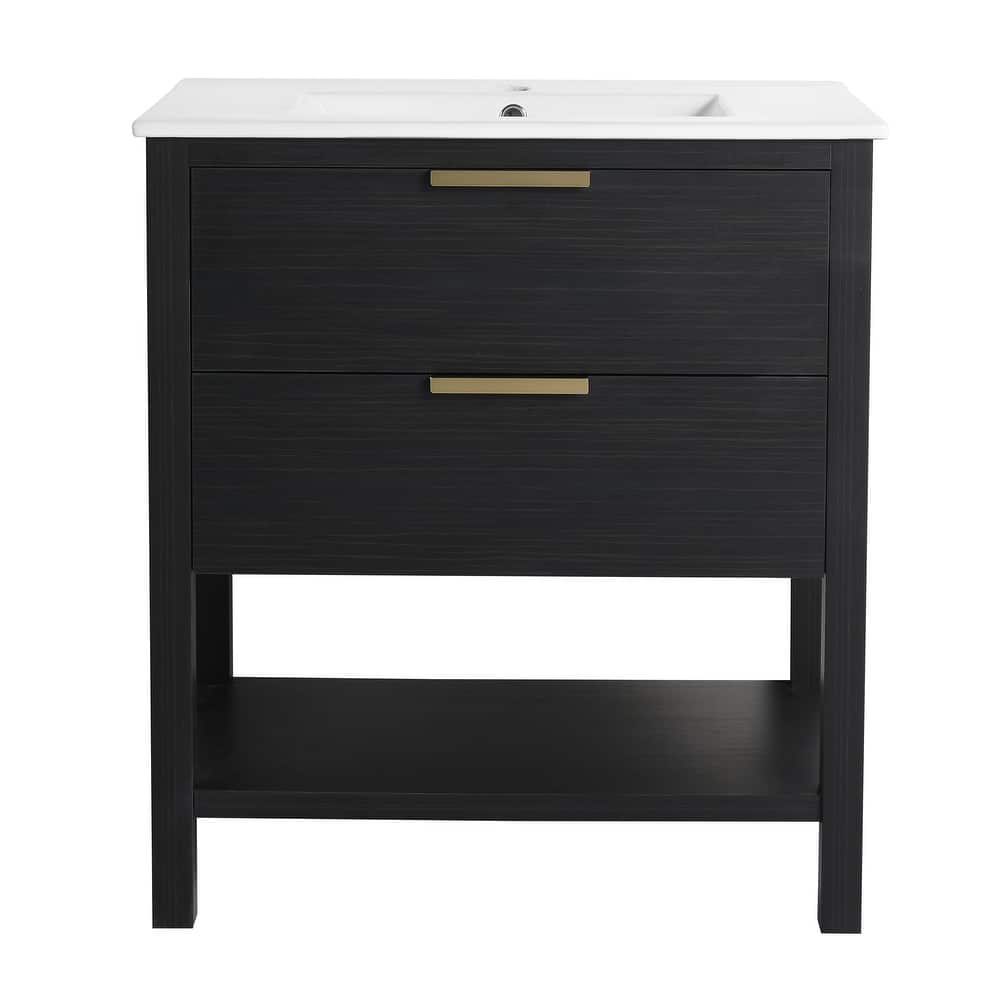 GDFStudio - Everett Modern Freestanding Bathroom Vanity with Dual Soft-Close Drawers