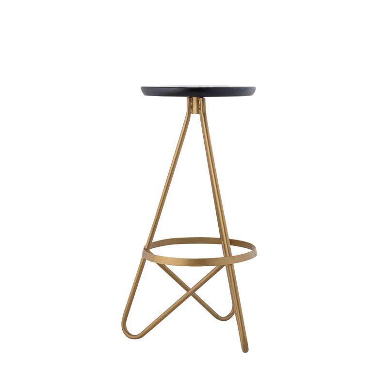 Hula 30" Modern Industrial Metal Backless Circular Bar Stool, by JONATHAN Y