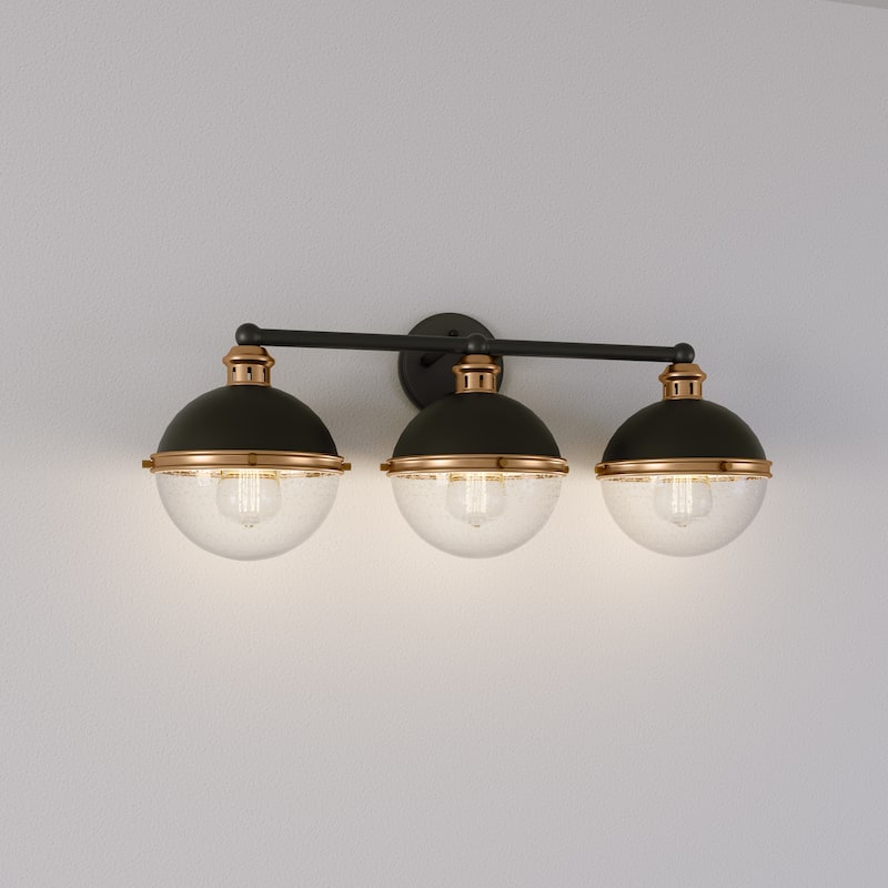 Millennium Lighting Ellmira 2 Light Vanity Fixture in Matte Black / Aged Bronze