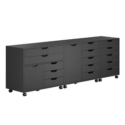 Halifax 3-Pc Storage Cabinet Set, Black