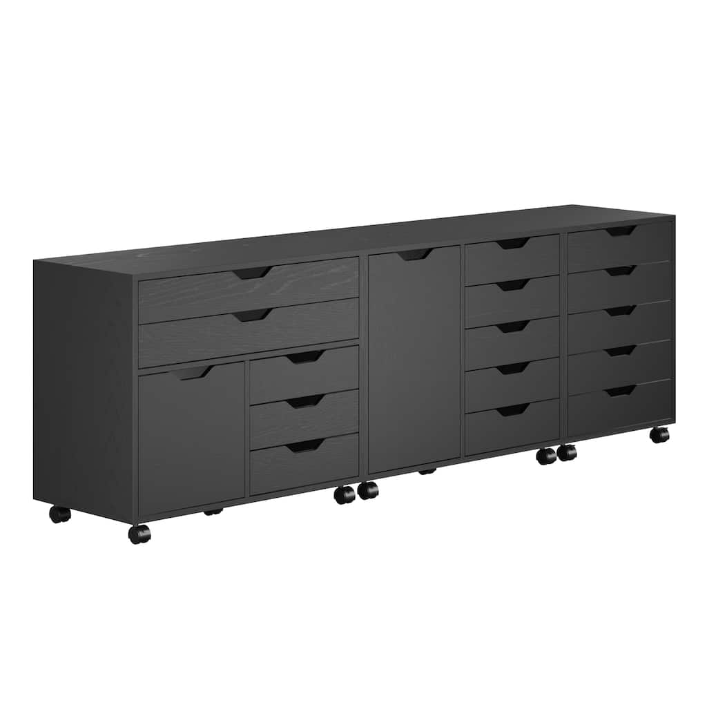 Halifax 3-Pc Storage Cabinet Set, Black