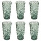 preview thumbnail 1 of 4, Abode Homewares Embossed Leaf Acrylic Drinking Glass - Sage - Set of 6 24 oz