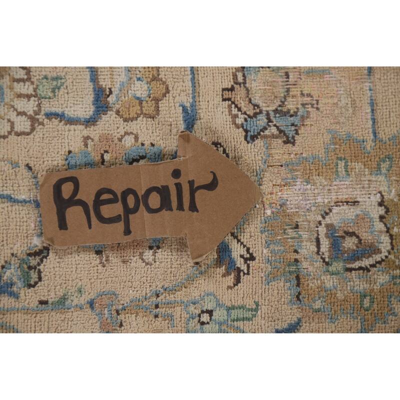 Hand Knotted Oriental 100% Wool Carpet Traditional Floral Peach Mashad Area Rug - 12' 5'' X 9' 4''