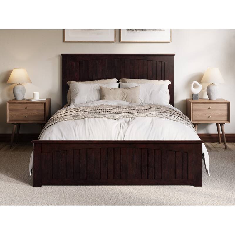 Naples Solid Wood Low Profile Platform Bed with Matching Footboard