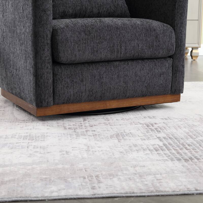 Swivel Barrel Chair, Round Accent Sofa Chair for Living Room, 360 Degree Swivel Barrel Club Chair, Leisure Arm Chair