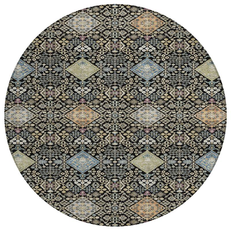 Machine Washable Indoor/ Outdoor Boho Panel Chantille Rug