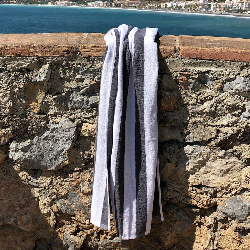 Arkwright Cali Cabana 4-Piece Striped Cotton Beach Towel Set - 30x60