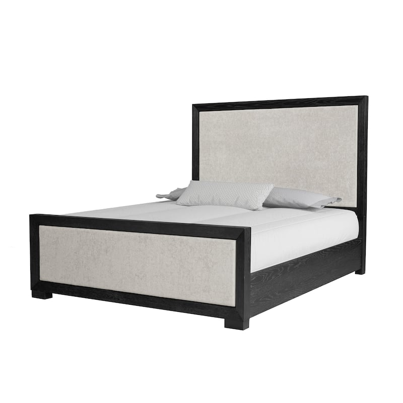 Furniture of America Durem II Modern 2-Piece Solid Wood Panel Bedroom Set with Oversized Nightstand