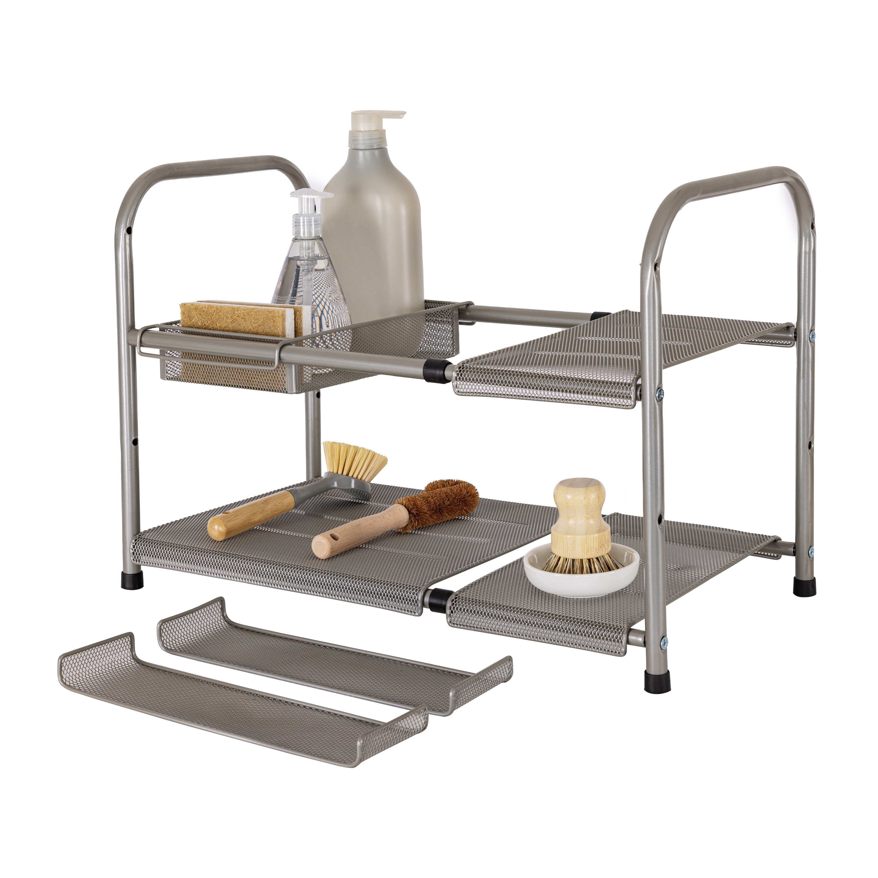 Simple Houseware BO-014-1 Expandable Shelf Organizer Rack - Silver