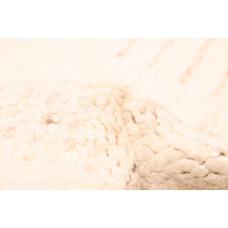 ECARPETGALLERY Hand-knotted Looma Cream Wool Rug - 8'0 x 10'3