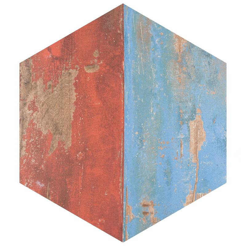Merola Tile Karacter Hex Vintage 9-7/8" x 11-1/4" Porcelain Floor and Wall Tile