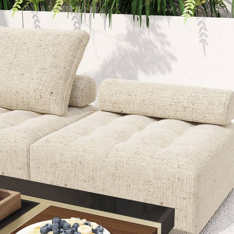 Modular Sofa with Aluminum Structure, Support and Back Cushion Cover-Removable, Fade-resistant, Waterproof Sofa Cover Included