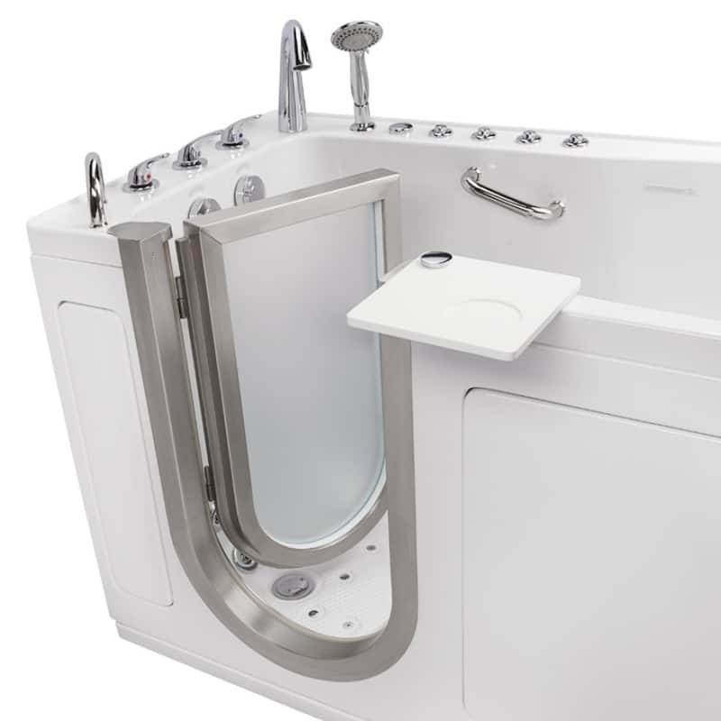 Ella Ultimate 30x60 Acrylic Air & Hydro Massage + Independent Foot Massage Walk-In-tub, 5 Piece Fast Fill Faucet, Dual Drain