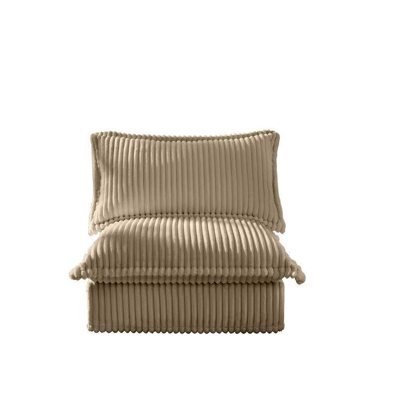 Armless Accent Chair Corduroy Upholstered Single Sofa Chair with Removable, Cover Living Room Reading Chair