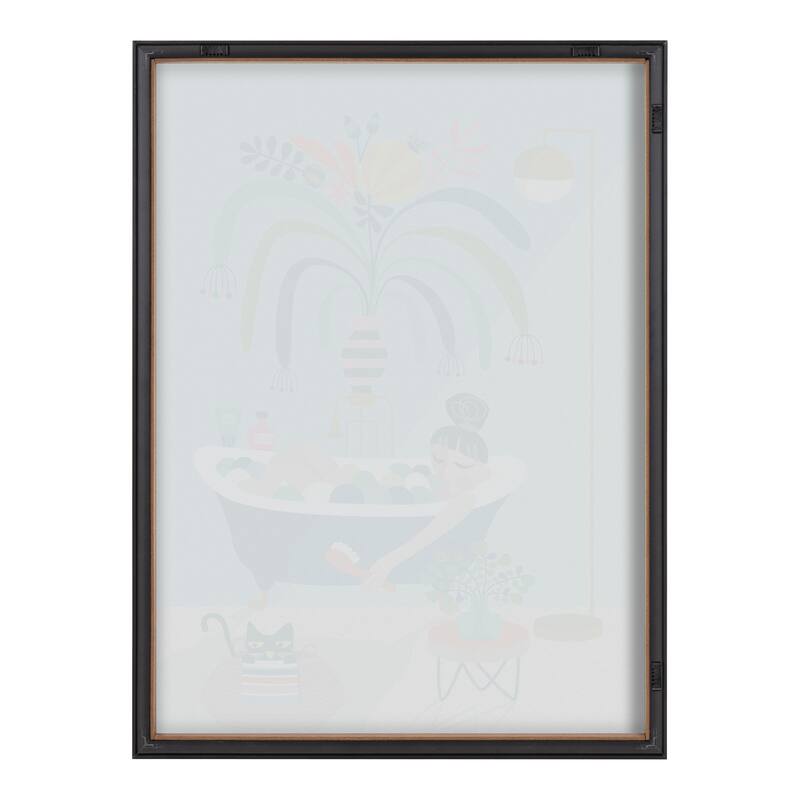 Kate and Laurel Blake Time to Relax Framed Printed Glass by Rachel Lee