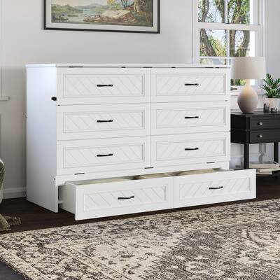 Dakota Murphy Bed Chest with Storage Drawer & Built-in Charger