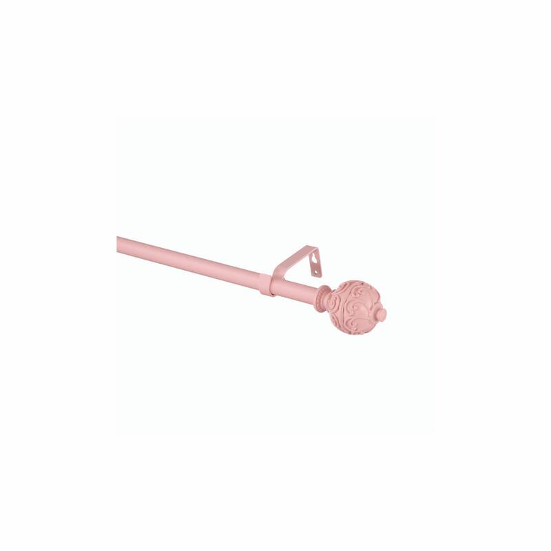 Acroma Adjustable Single Pink Curtain Rod for Window