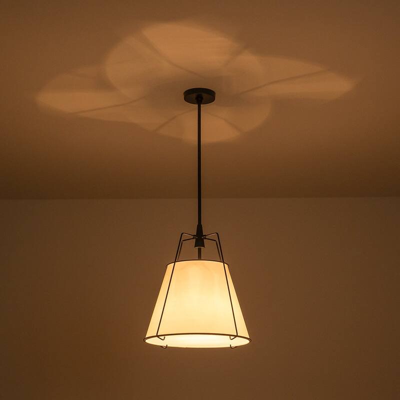 Mid Century 4-Light Conical Fabric Shade Lantern Pendant Ambient Light