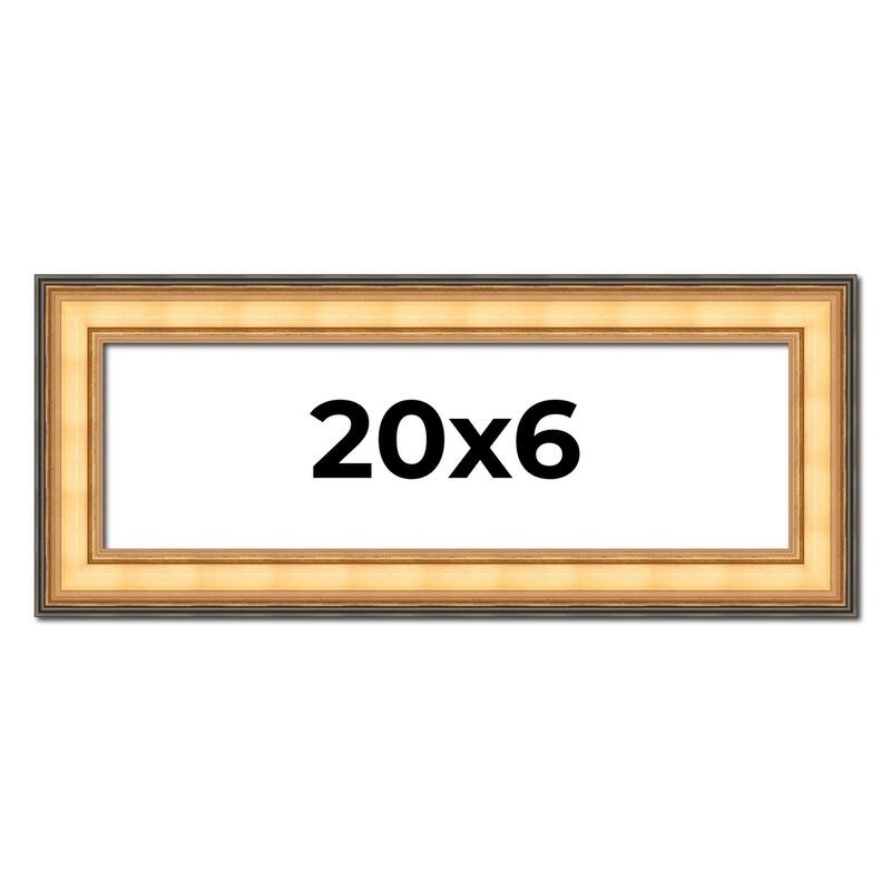 20x6 Frame Gold Plein Aire Solid Wood Picture Frame Width 2 Inches |