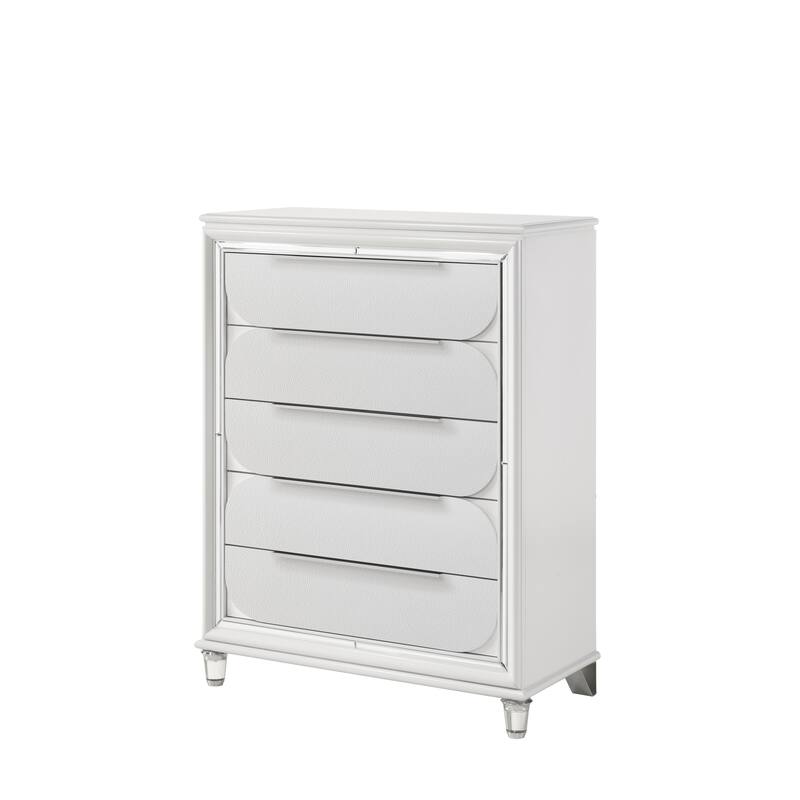 Soto Pearl White 5-Drawer Chest