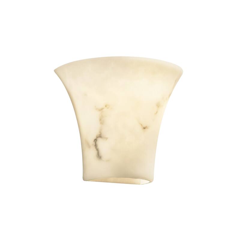 Copper Grove Nierembergia Flared Wall Sconce with Alabster Shade