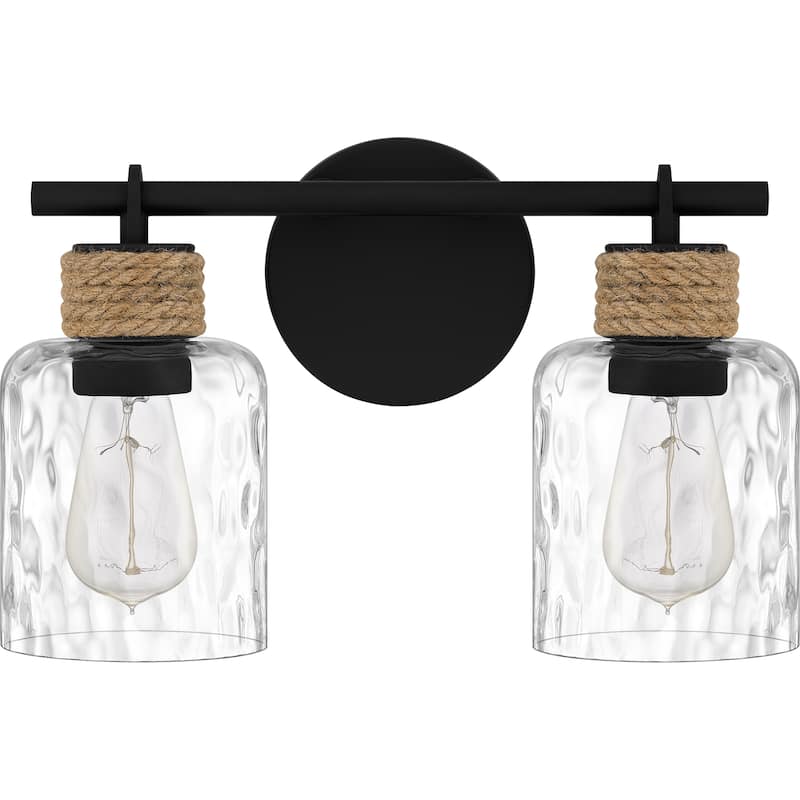 Baltic 2-Light Matte Black Vanity Light