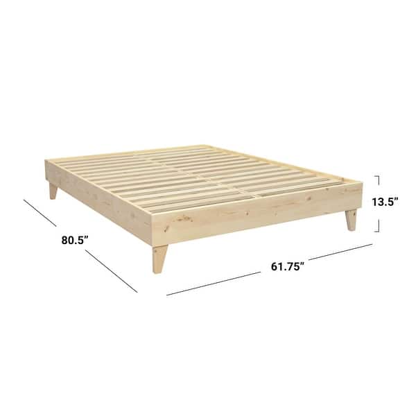 dimension image slide 15 of 30, Kotter Home Solid Wood Mid-century Modern Platform Bed