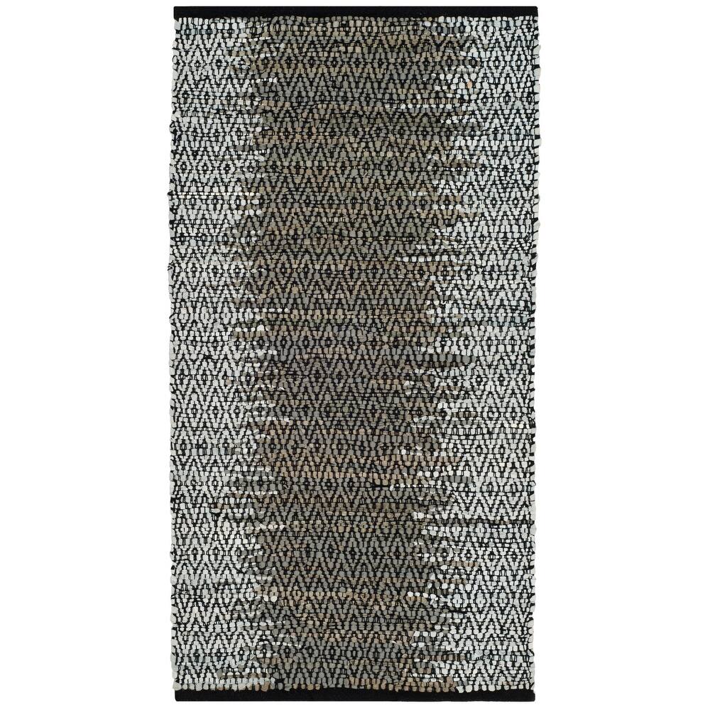 SAFAVIEH Handmade Vintage Boho Leather Caprice Modern Stripe Leather