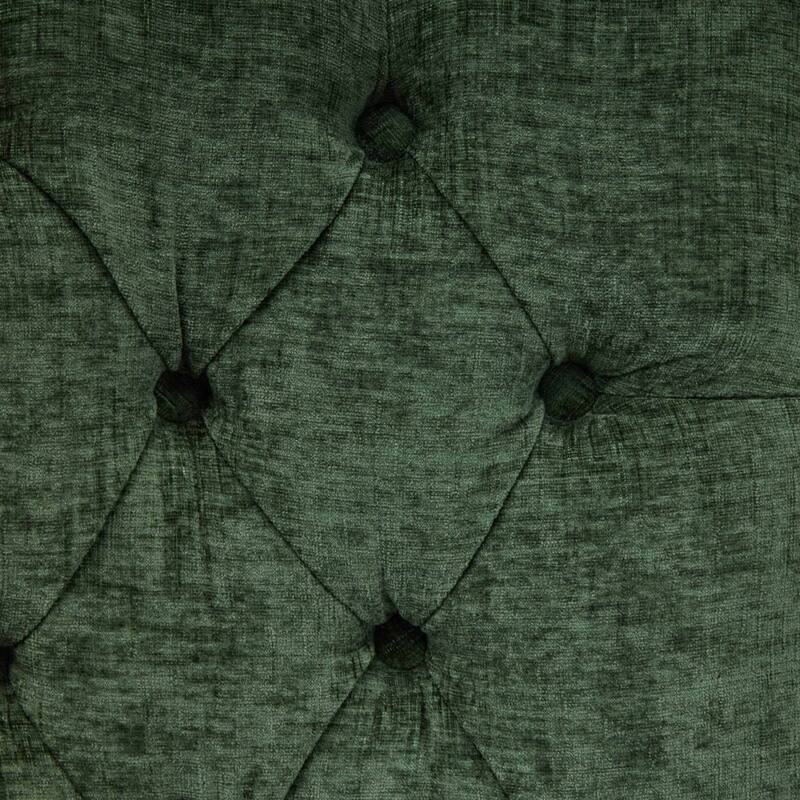 Roomfitters Chenille Upholstered Dining Chair, Tufted High-Back Accent Armchair with Curved Wood Legs