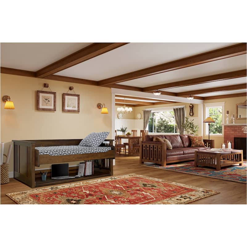 Artisan Desk Bed with USB Ports and AC Outlet, Black Walnut