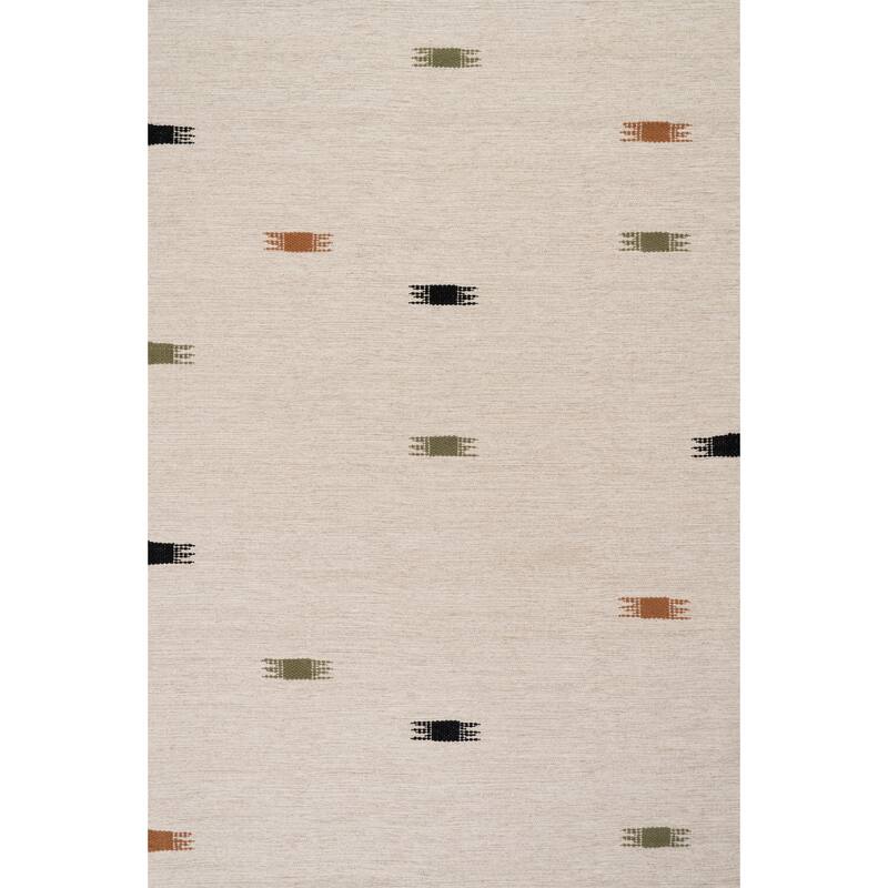 Carmeon Hamilton Lero Bohemian Dot Hand Woven Rug - 5' x 8' - Beige - Rectangle
