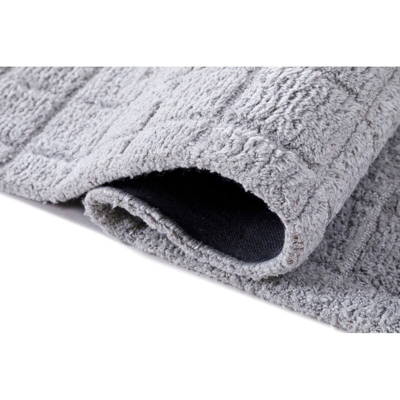 Terra by Obeetee Manhattan Squares Gray Rug