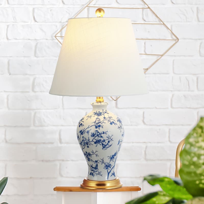 Grace 24" Floral LED Table Lamp, Multi/Brass by JONATHAN Y