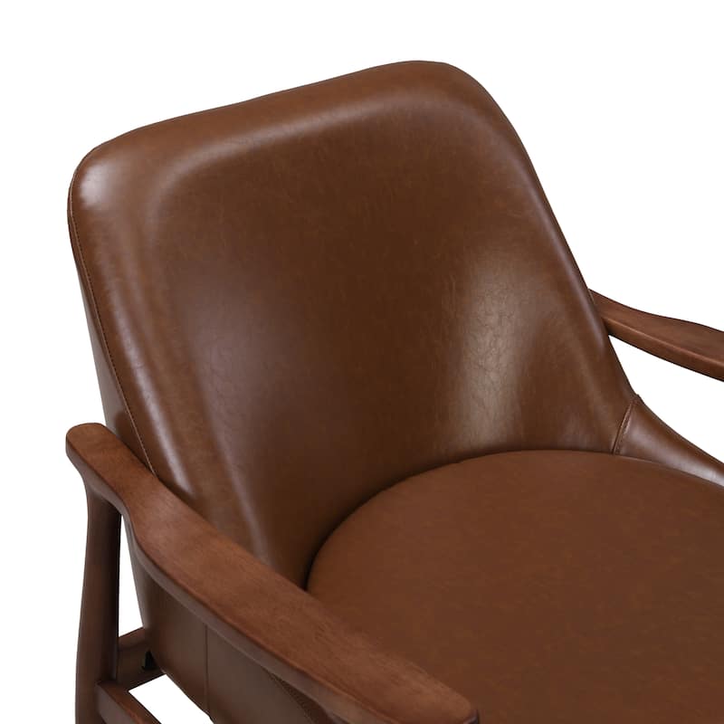 Amber Faux Leather Modern Lounge Chair by Christopher Knight Home