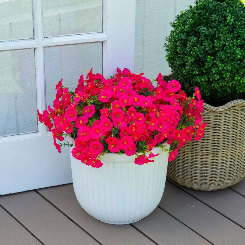 14-in UV Resistant Artificial Morning Glory Bush - Set of 12