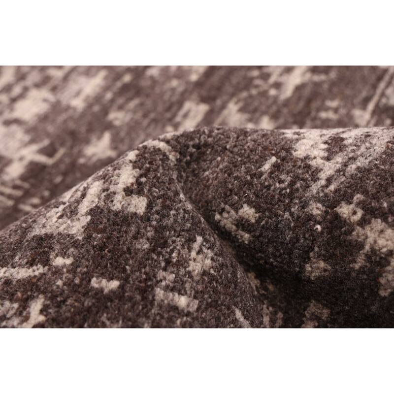 ECARPETGALLERY Hand-knotted Elysian Dark Grey Wool Rug - 8'1 x 10'0