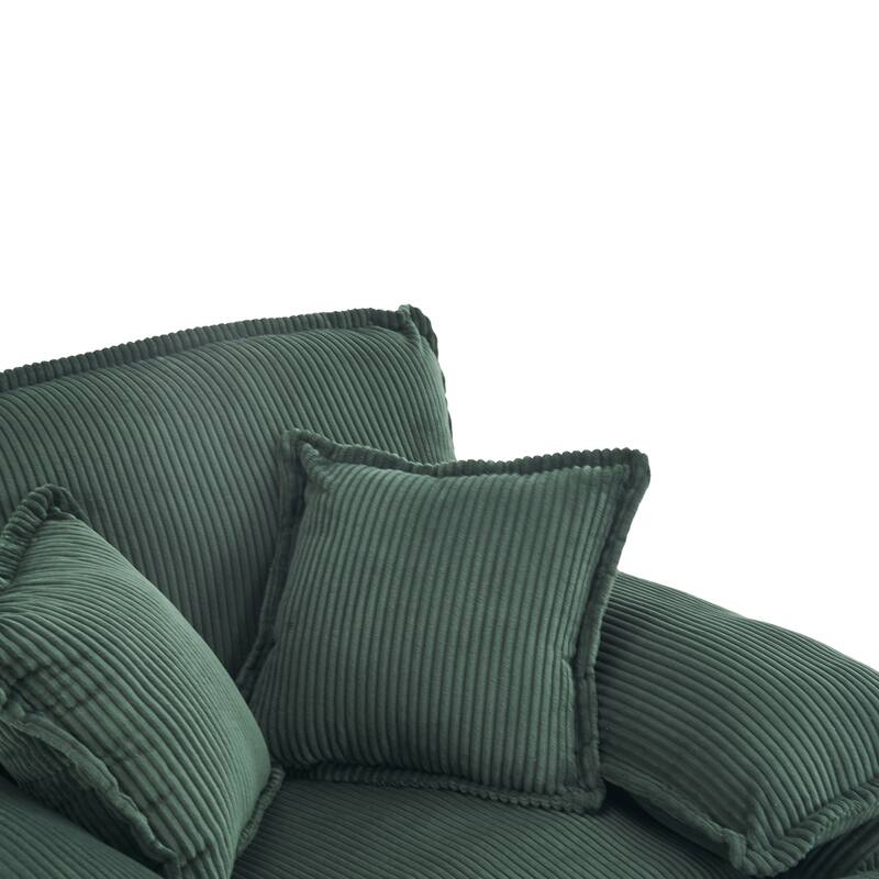 Corduroy Single Sofa With 2 Pillows
