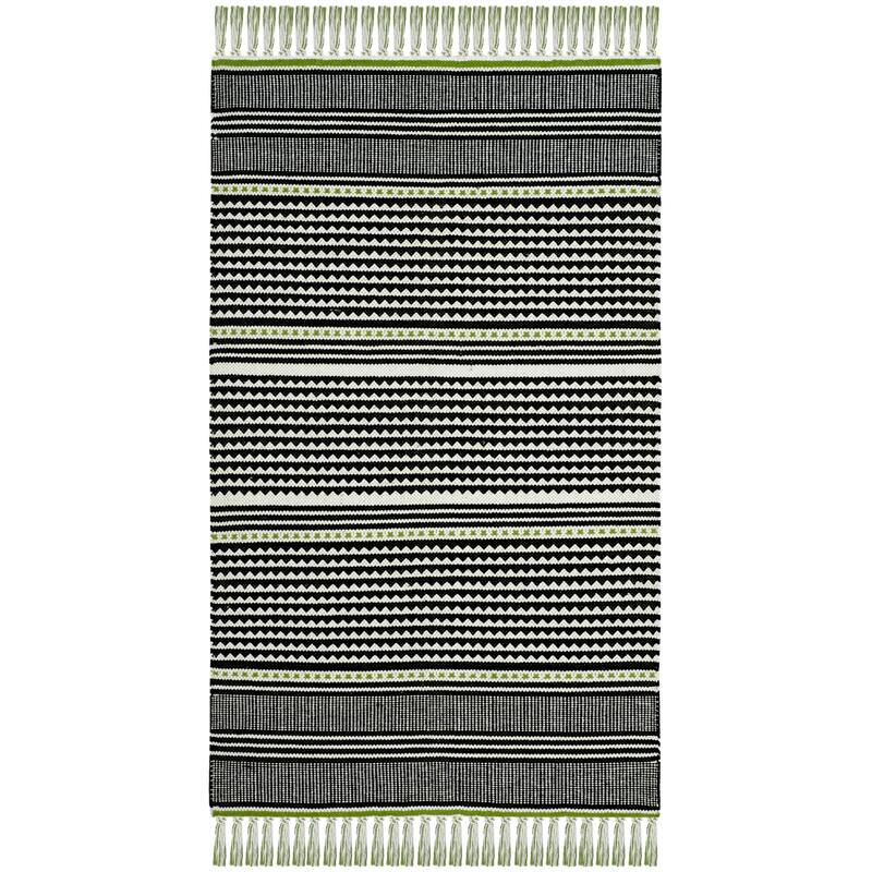 SAFAVIEH, Handmade Flatweave Montauk Susse Casual Cotton Rug - 2'3" x 7' Runner - Green/Multi