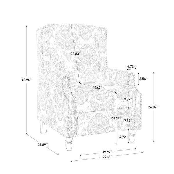 Linen Manual Upholstered Recliner with Wood Legs
