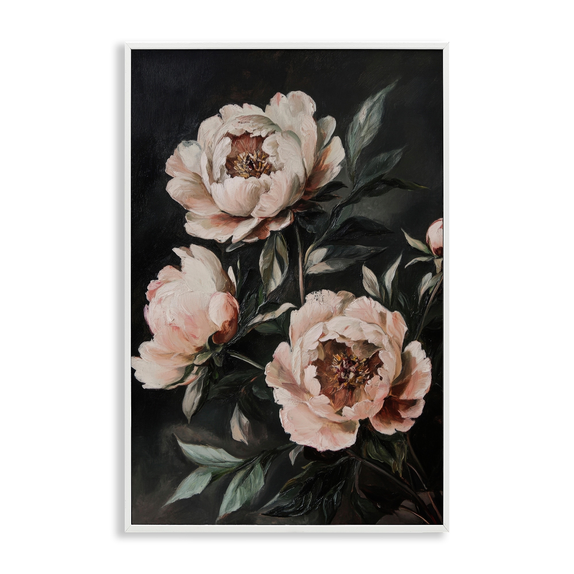 Stupell Dusty Pink Roses Floral Painting Framed Giclee Art Design By Petal Prints Design