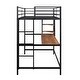 preview thumbnail 11 of 11, Black Twin Size Metal Loft Bed with Desk, Ladder and Shelve for Kids, Teens, Girls, Boys