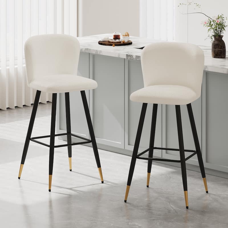 Christopher Knight Home - Spencer 30" Modern Bar Stools with Ergonomic Comfort and Sleek Metal Frame - White