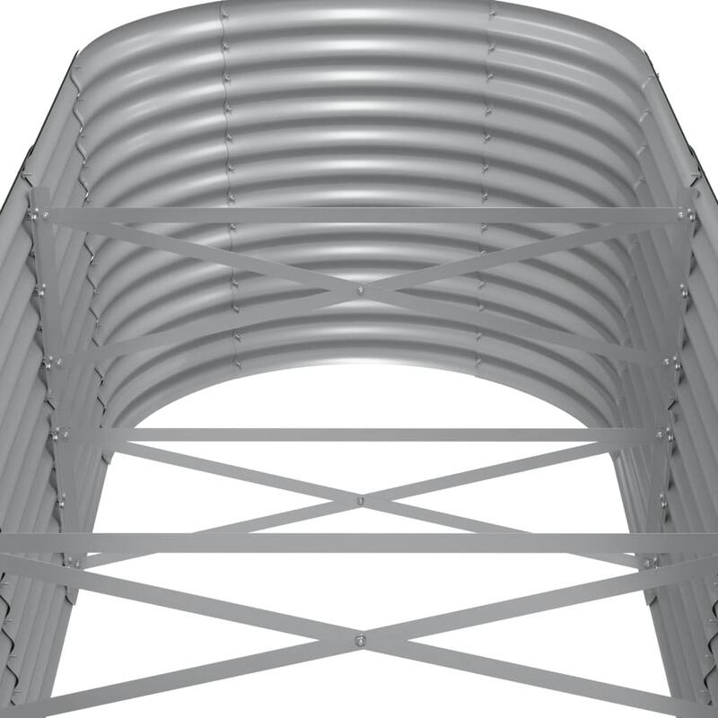 vidaXL Raised Garden Bed Raised Flower Bed Galvanized Steel Outdoor Planter