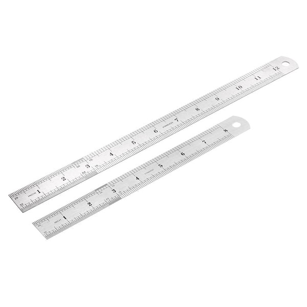 2 Pack Straight Rulers Stainless Steel 6 and 12 Inches Measuring Ruler Tool 15 and 30cm 2 Pack Straight Rulers Stainless Steel 6 and 12 Inches Measuring Ruler Tool 15 and 30cm