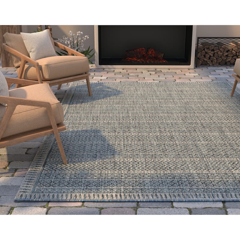 Porch & Den Ziebart Teal Horizon Area Rug
