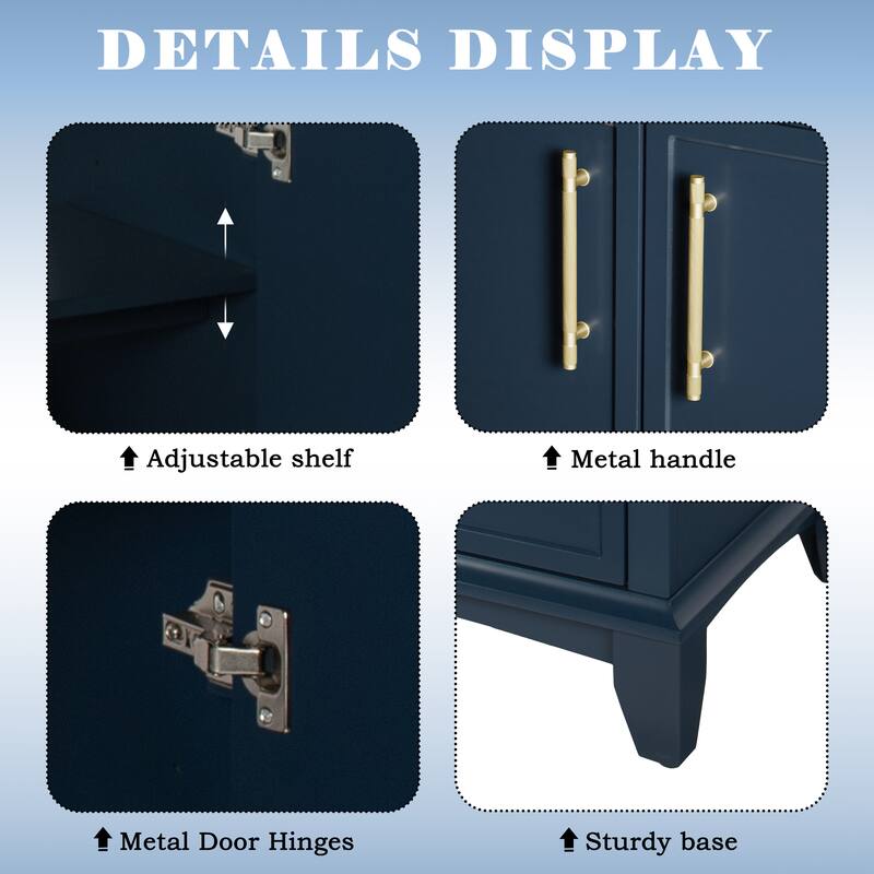 28" Freestanding Bathroom Vanity Cabinet with Sink